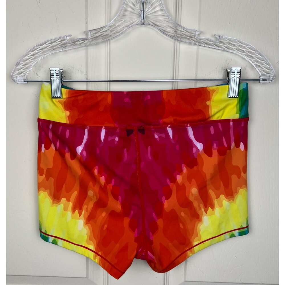 Pink Candy Rainbow Tie Dye Mini Shorts - Picture 5 of 11
